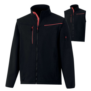 SOFTSHELL 2IN1 SOCCIA TG XL NERO/ROSSO DELTAPLUS COD. SOCCINOXG