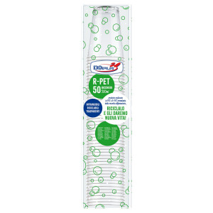 CONF 50 BICCHIERI R-PET TACCA 400ML TRASPARENTI DOPLA COD. 25002