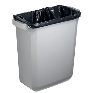 BIDONE GRIGIO DURABIN RETTANGOLARE IN PP CON MANIGLIE PER IL TRASPORTO 60 LT DUR COD. 1800503050