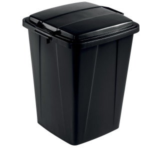 BIDONE NERO DURABIN QUADRATO IN PP CON MANIGLIE PER IL TRASPORTO 90 LT DURABLE COD. 1800505221