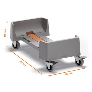 CARRELLO RETTANGOLARE IN RPP PER BIDONI DURABIN DA 60L 240X165X495MM DURABLE COD. 3340-37