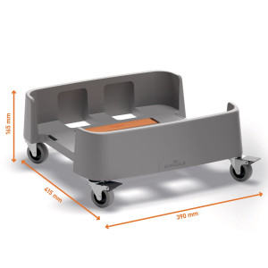 CARRELLO QUADRATO IN RPP PER BIDONI DURABIN DA 90L 390X165X415MM DURABLE COD. 3341-37