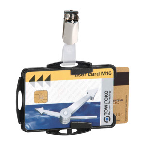 PORTABADGE A 2 TESSERE PPL C/CLIP METALLO 8218-19 DURABLE COD. 8218-19 CONFEZIONE DA 25