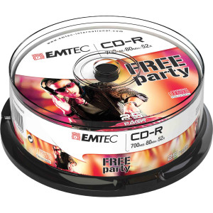 CD-R EMTEC 80MIN/700MB 52X SPINDLE (KIT 25PZ COD. ECOC802552CB