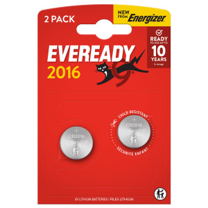 BLISTER 2 MICROPILE A PASTIGLIA CR2016 LITIO 3V ENERGIZER COD. U302016