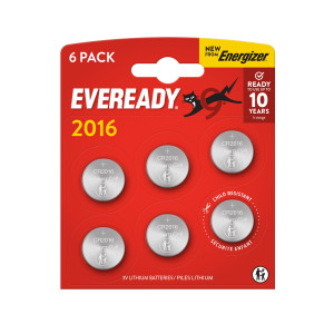 BLISTER 6 MICROPILE A PASTIGLIA CR2016 LITIO 3V ENERGIZER COD. U302018