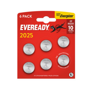 BLISTER 6 MICROPILE A PASTIGLIA CR2025 LITIO 3V ENERGIZER COD. U302027