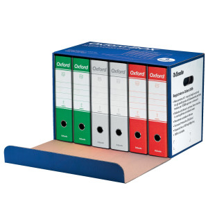 SCATOLA 6 REGISTRATORI OXFORD BOX ITALIA G85 BIANCO-ROSSO-VERDE ESSELTE COD. 390785114