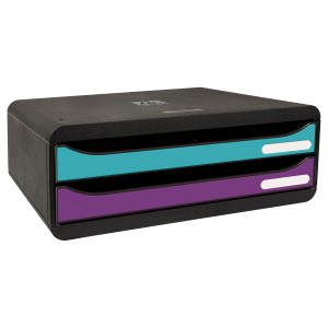 CASSETTIERA TOOLBOX  2 CASSETTI TITANE COLORI ASSORTITI EXACOMPTA COD. 316101D