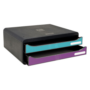 CASSETTIERA TOOLBOX  2 CASSETTI TITANE COLORI ASSORTITI EXACOMPTA COD. 316101D