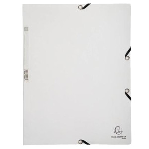 CARTELLA 3 LEMBI CON ELASTICI A4 BIANCO 55506E EXACOMPTA COD. 55506E CONFEZIONE DA 25