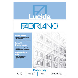 BLOCCO CARTA LUCIDA A4 82GR 10FG FABRIANO COD. 19100659 CONFEZIONE DA 25