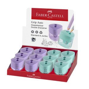 TEMPERAMATITE GRIP AUTO 2 FORI C/SERBATOIO COLORI ASSORTITI FABER-CASTELL COD. 183103 CONFEZIONE DA 12