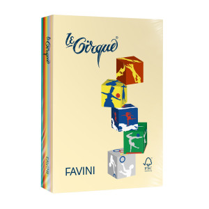 CARTA LE CIRQUE A4 160GR 250FG MIX 5 COLORI TENUI + 5 COLORI FORTI FAVINI COD. A74X344