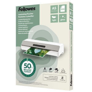 SCATOLA 100 POUCHES RICICLATE 80MIC A5 FELLOWES COD. 100143440