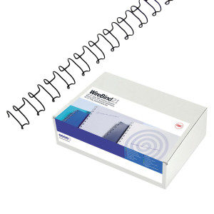 SCATOLA 100 DORSI SPIRALE METALLO IBIWIRE 8MM ARGENTO 21 ANELLI COD. IB160639