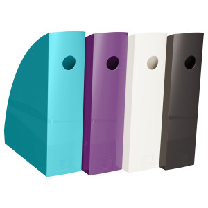SET DA 4 PORTARIVISTE MAG-CUBE DORSO 82MM TITANE  4 COLORI ASSORTITI EXACOMPTA COD. 182101SETD