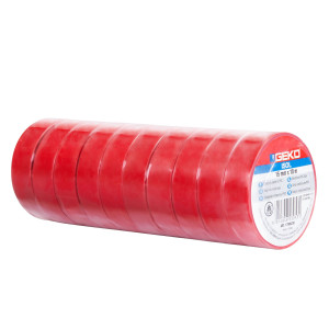 NASTRO ADESIVO ISOLANTE 15MMX10MT ROSSO GEKO COD. 8170000012 CONFEZIONE DA 10