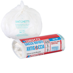 15 SACCHI RIFIUTI ORGANICI SAC BIO 42X45CM 10L 12MY  BIANCO GEKO COD. 8500500001