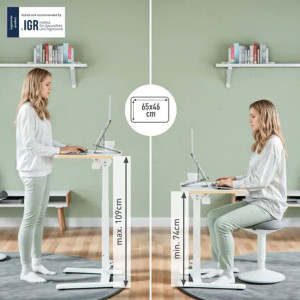 SCRIVANIA COMPATTA PNEUMATICA MOBILE PIEGHEVOLE 65X46X74-109CM LEITZ COD. 65880001