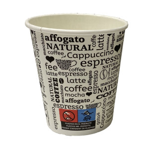1000 BICCHIERI IN CARTA 240ML NERO/BIANCO LEONE COD. H0731.S
