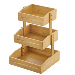 ESPOSITORE BUFFET 3 PIANI 33X30X41CM BAMBOO NATURALE LEONE COD. S0138
