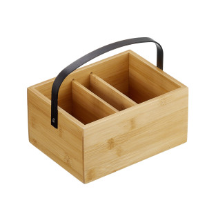 CASSETTA PORTA CONDIMENTI 20X15X10CM BAMBOO NATURALE LEONE COD. S0139