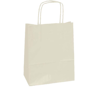 25 SHOPPERS CARTA KRAFT 18X8X24CM TWISTED AVORIO COD. 072031