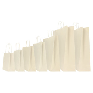 25 SHOPPERS CARTA KRAFT 36X12X41CM TWISTED AVORIO COD. 073663