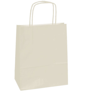 25 SHOPPERS CARTA KRAFT 14X9X20CM TWISTED AVORIO COD. 078613