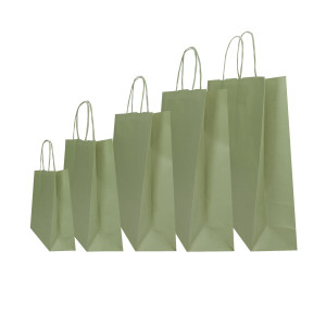 25 SHOPPERS TWISTED CARTA KRAFT 22X10X29CM SALVIA MAINETTI BAGS COD. 088001