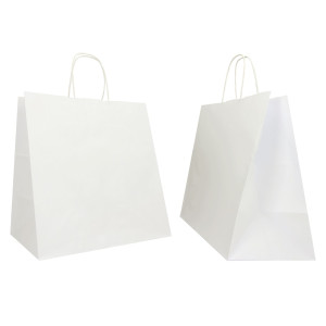 25 SHOPPERS IN CARTA KRAFT 28X17X29CM TWISTED LARGE BIANCO COD. 096686