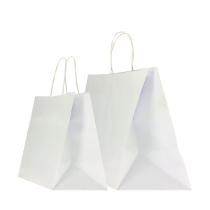 25 SHOPPERS IN CARTA KRAFT 32X23X35CM TWISTED XLARGE BIANCO COD. 096730