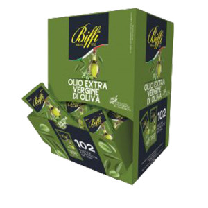 102 BUSTINE MONODOSE OLIO EXTRA VERGINE D'OLIVA DA 10ML - BIFFI COD. BPOLM