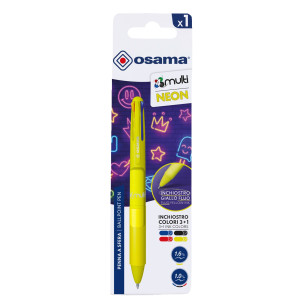 PENNA SFERA 4 COLORI 4 MULTI 1.0MM GIALLO NEON OSAMA COD. OW 84045542 CONFEZIONE DA 12