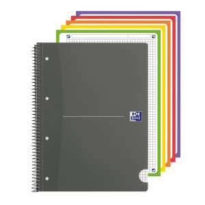 MAXIQUADERNO SPIRALATO A4+ 5MM 160PAG. 80G COLORI ASS. OFFICE ESSENTIALS OXFORD COD. 400113534 CONFEZIONE DA 5