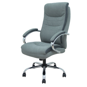 POLTRONA DIREZIONALE OPTI533 IN TESSUTO GRIGIO C/BRACCIOLI FISSI BASE CROMATA PI COD. 8435501019459