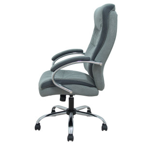 POLTRONA DIREZIONALE OPTI533 IN TESSUTO GRIGIO C/BRACCIOLI FISSI BASE CROMATA PI COD. 8435501019459