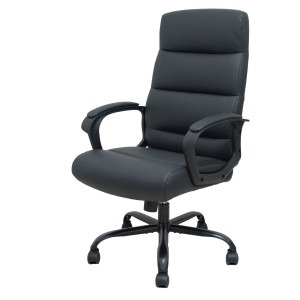 POLTRONA DIREZIONALE OPTI545  IN ECOPELLE NERO SCHIENALE ALTO E BRACCIOLI FISSI COD. 8435501019596