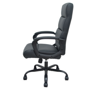 POLTRONA DIREZIONALE OPTI545  IN ECOPELLE NERO SCHIENALE ALTO E BRACCIOLI FISSI COD. 8435501019596
