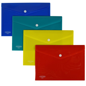 BUSTA CON BOTTONE IN PP 23,9 X 16,9CM COLORI ASSORTITI PLASTIBOR COD. P0422390