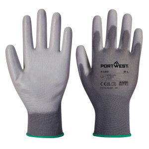 GUANTI A120 CON PALMO IN PU TG M GRIGIO PORTWEST COD. A120GRRM CONFEZIONE DA 12