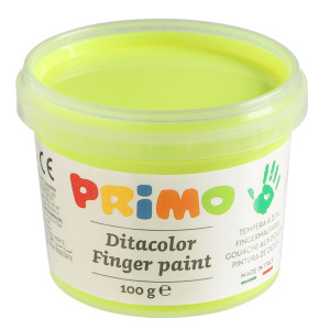 VALIGETTA 6 COLORI A DITA 100GR C/PENNELLO COLORI ASSORTITI FLUO PRIMO COD. 2214TD6FLUO