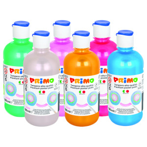 BOX 6 TEMPERA COLORI PERLATI 500ML COLORI ASSORTITI PRIMO COD. 234TP500ASS