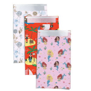 BLISTER 2PZ SACCHETTO CARTA C/PATELLA ADESIVA 36X50+5CM FANTASIE ASSORTITE SADOC COD. RX3PK36GEN