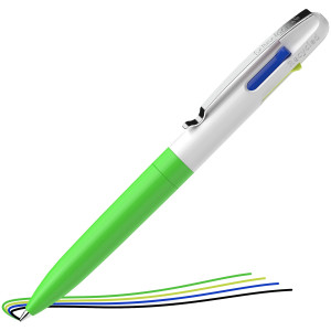 PENNA A SFERA TAKE 4 A QUATTRO COLORI PUNTA M FUSTO VERDE FLUO SCHNEIDER COD. P138124 CONFEZIONE DA 10