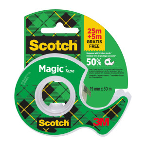 NASTRO ADESIVO SCOTCHÂ® MAGIC IN CHIOCCIOLA 810 19MMX25MT + 5M GRATIS COD. 7100307981