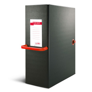 SCATOLA ARCHIVIO BIG NEXT 120 NERO/ROSSO 25X35CM DORSO 12CM COD. 68101212