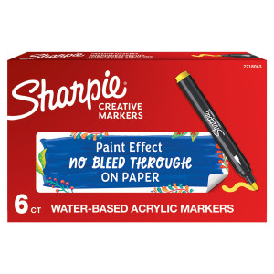 MARCATORE ACRILICO CREATIVE MARKER PUNTA TONDA GIALLO SHARPIE COD. 2218063 CONFEZIONE DA 6