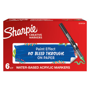 MARCATORE ACRILICO CREATIVE MARKER PUNTA PENNELLO VERDE SHARPIE COD. 2218124 CONFEZIONE DA 6
